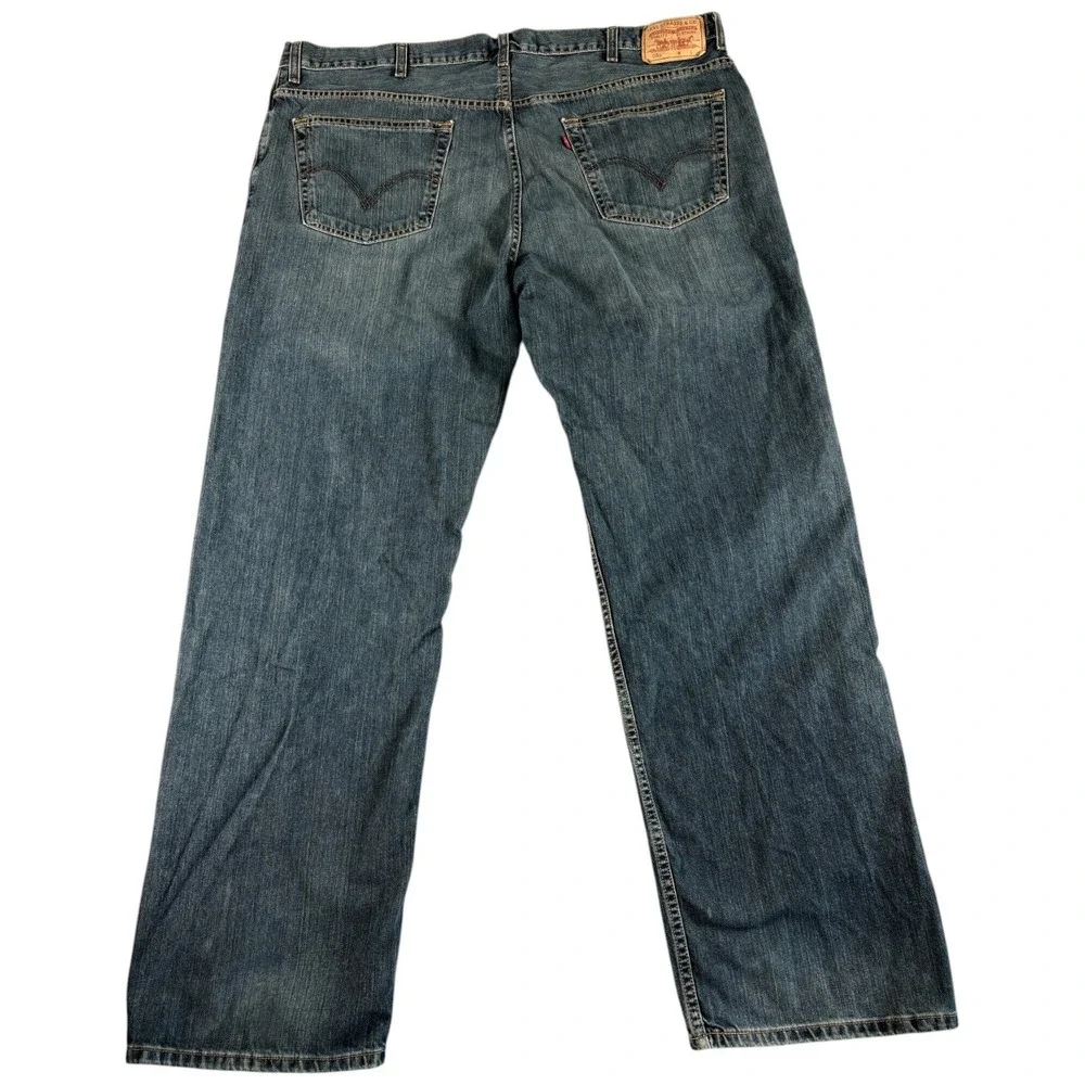 VTG Levis 559 Jeans Mens 46x34 Blue Relaxed Straight Leg Faded Workwear Denim